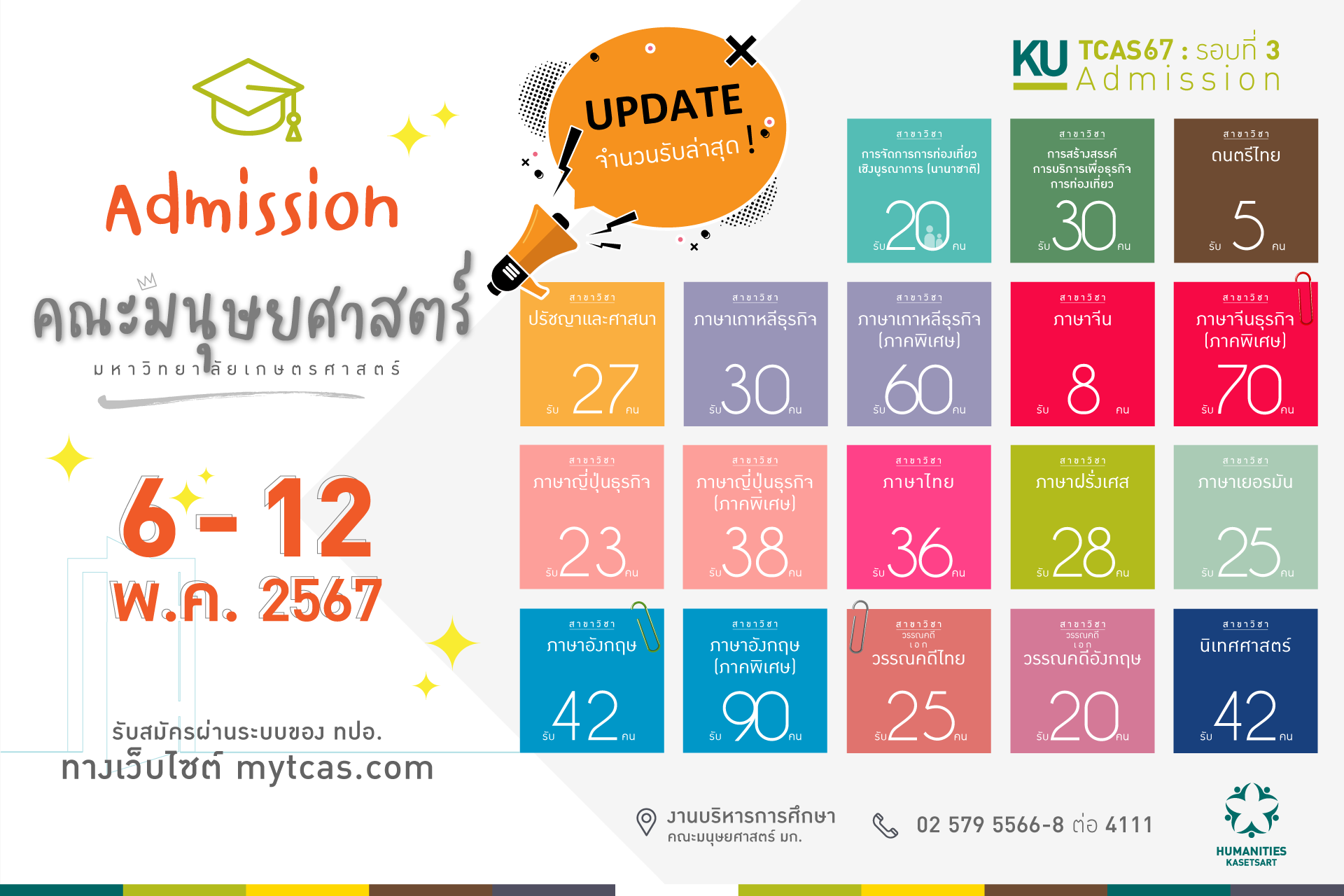 Featured image for “Admission คณะมนุษยศาสตร์ 6-12 พ.ค.67”